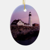 Sonnenaufgang bei Portland Head Light Keramik Ornament (Hinten)