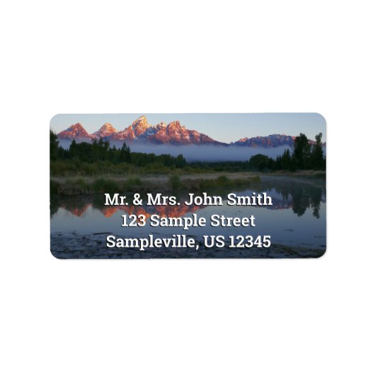 Sonnenaufgang bei Schwabacker Landung bei Grand Te Adressaufkleber (Vorne)