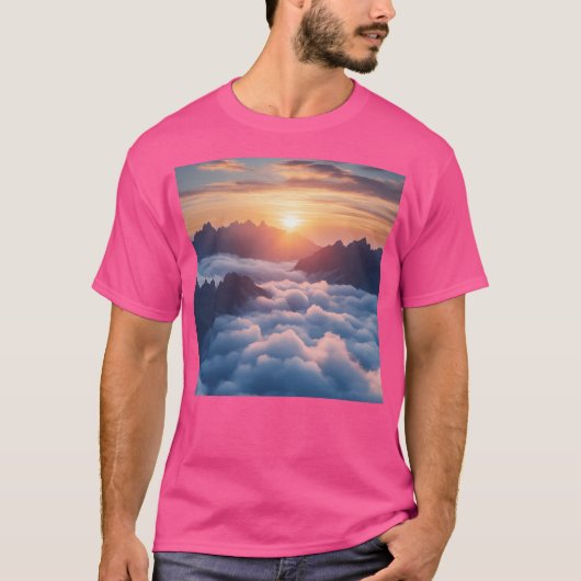 Sonnenaufgang Berge Landschaft Landschaft Landscha T-Shirt (Vorderseite)