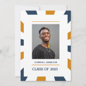 Sonnenaufgang | Blue Orange White Foto Abschluss Einladung (Vorderseite)