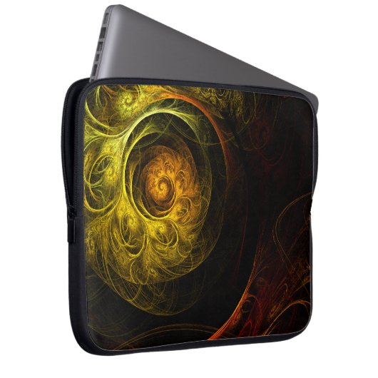 Sonnenaufgang Blumenroter Abstrakter Art Laptopschutzhülle (Vorne Rechts)