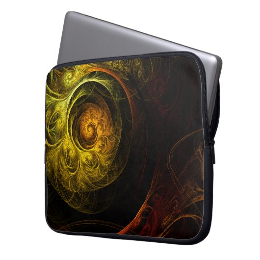 Sonnenaufgang Blumenroter Abstrakter Art Laptopschutzhülle (Vorderseite Links)