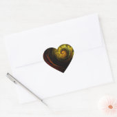 Sonnenaufgang Blumenroter Abstrakter Kunststicker Herz-Aufkleber (Umschlag)