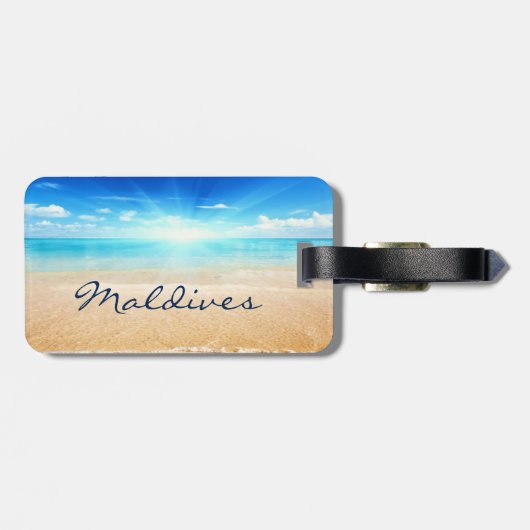 Sonnenaufgang der Malediven Gepäckanhänger (Rückseite horizontal)