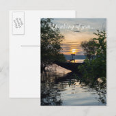 Sonnenaufgang des Fischereibootes Postkarte (Vorne/Hinten)