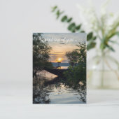 Sonnenaufgang des Fischereibootes Postkarte (Stehend Vorderseite)