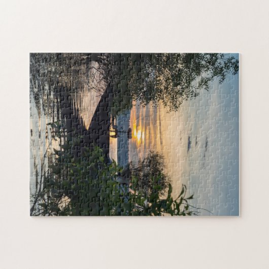 Sonnenaufgang des Fischereibootes Puzzle (Horizontal)