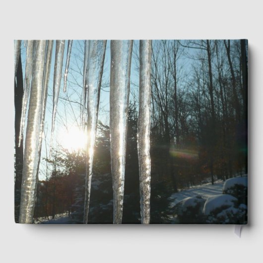 Sonnenaufgang durch Eiskeln Winternaturfotografie Gästebuch (Rückseite)