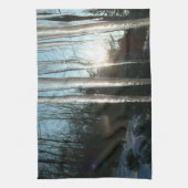 Sonnenaufgang durch Eiskeln Winternaturfotografie Geschirrtuch (Vertikal)