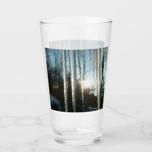 Sonnenaufgang durch Eiskeln Winternaturfotografie Glas