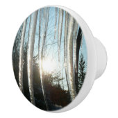 Sonnenaufgang durch Eiskeln Winternaturfotografie Keramikknauf (Rechts)