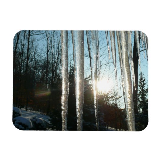Sonnenaufgang durch Eiskeln Winternaturfotografie Magnet (Horizontal)