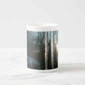 Sonnenaufgang durch Eiskeln Winternaturfotografie Porzellantasse (Vorderseite)