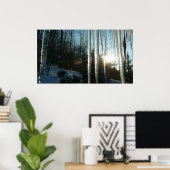 Sonnenaufgang durch Eiskeln Winternaturfotografie Poster (Heimbüro)