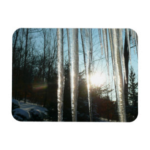 Sonnenaufgang durch Eiszapfen Winter Naturfotograf Magnet
