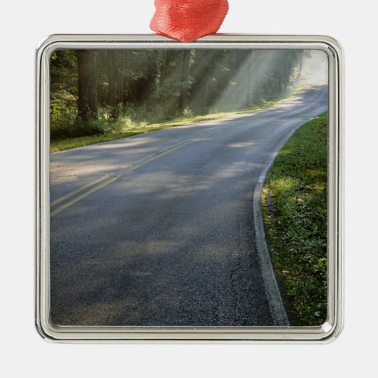 Sonnenaufgang durch Nebel entlang des Green River Silbernes Ornament (Vorne)