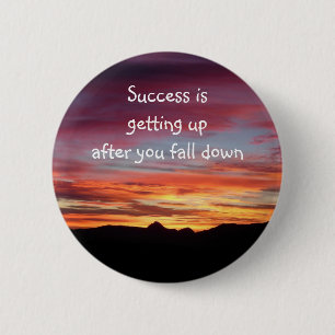 Sonnenaufgang-Erfolgs-Abzeichen/-knopf Button