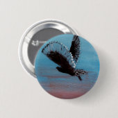 Sonnenaufgang-Eulen-Malerei-Vogel Button (Vorne & Hinten)