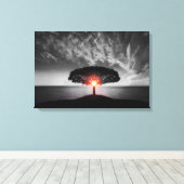 Sonnenaufgang: Farbschlauch Leinwanddruck (Insitu (Holzboden))