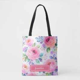 Sonnenaufgang Floral Boho Custom Name Design Tasche