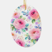 Sonnenaufgang Florales Boho Benutzername Design Keramik Ornament (Hinten)