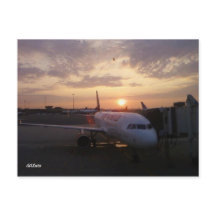Sonnenaufgang, Flugzeug-Postkarte
