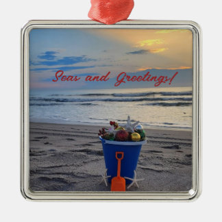 Sonnenaufgang Fotografie Weihnachtsstrand Ornament Aus Metall