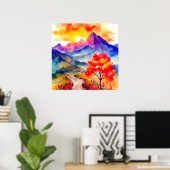 Sonnenaufgang Frische Pasta machen Poster (Heimbüro)