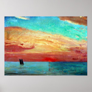 Sonnenaufgang Fujishima Takeji über dem Ostmeer Poster