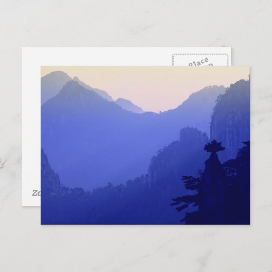 Sonnenaufgang, Gelber Berg, Huangshan, China Postkarte (Vorne/Hinten)