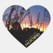 Sonnenaufgang glänzt über Horizont-Fotografie nach Herz-Aufkleber (Vorderseite)