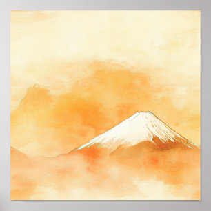 Sonnenaufgang Golden Dawn über dem Berg Fuji – Aqu Poster