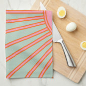 Sonnenaufgang Grün und Rosa Abstrakt Retro-Sonnens Geschirrtuch (Viertel Falte)