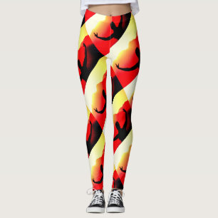 Sonnenaufgang grüßt rot-gelb leggings