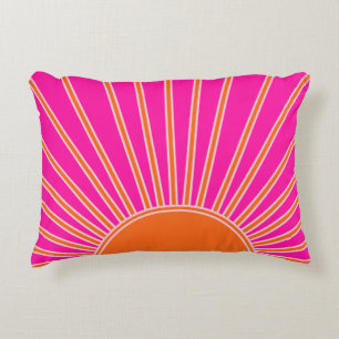 Sonnenaufgang Heiß rosa und orange Preppy Sonnens Dekokissen