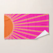 Sonnenaufgang Heiß rosa und orange Preppy Sonnensc Badhandtuch Set (Handtuch)