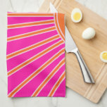 Sonnenaufgang Heiß rosa und orange Preppy Sonnensc Geschirrtuch<br><div class="desc">Sun Print - heiß rosa und orange - Sonnenschein,  Moderner Abstrakt geometrischer Sonnenaufgang.</div>
