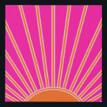 Sonnenaufgang Heiß rosa und orange Preppy Sonnensc Künstlicher Leinwanddruck<br><div class="desc">Sun Print - heiß rosa und orange - Sonnenschein,  Moderner Abstrakt geometrischer Sonnenaufgang.</div>