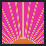 Sonnenaufgang Heiß rosa und orange Preppy Sonnensc Künstlicher Leinwanddruck<br><div class="desc">Sun Print - heiß rosa und orange - Sonnenschein,  Moderner Abstrakt geometrischer Sonnenaufgang.</div>