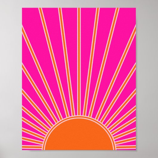 Sonnenaufgang Heiß rosa und orange Preppy Sonnensc Poster (Vorne)