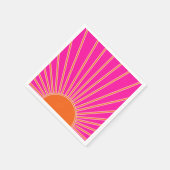 Sonnenaufgang Heiß rosa und orange Preppy Sonnensc Serviette (Ecke)