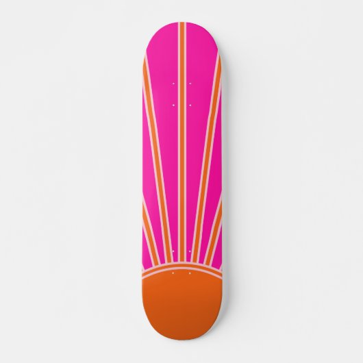Sonnenaufgang Heiß rosa und orange Preppy Sonnensc Skateboard (Vorne)
