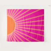 Sonnenaufgang Heiß rosa und orange Preppy Sonnensc Wandteppich (Vorderseite (Horizontal))