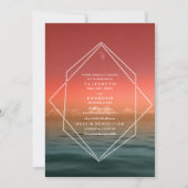 Sonnenaufgang Himmel Ocean Moon Hochzeit Einladung (Vorderseite)