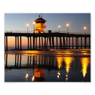 Sonnenaufgang-Huntington Beach Pier Fotodruck