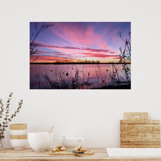 Sonnenaufgang im Arkansas-Duck-Blind Poster (Küche)