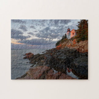 Sonnenaufgang im Bass Harbour Lighthouse in Acadia Puzzle