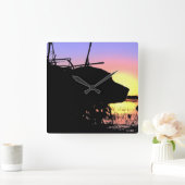 Sonnenaufgang im Duck-Blind Quadratische Wanduhr (Zuhause)