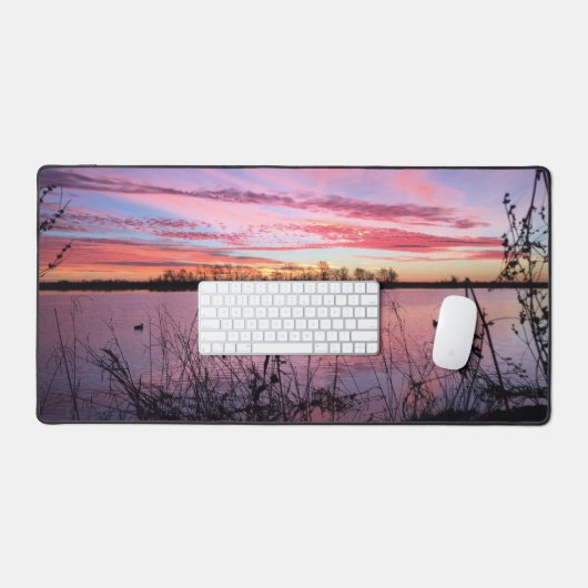 Sonnenaufgang im Duck-Blind Schreibtischunterlage (Tastatur & Maus)