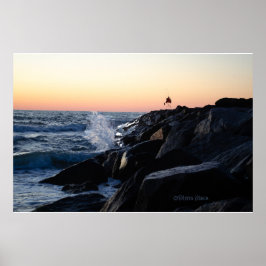 Sonnenaufgang im Jetty - Virginia Beach Juli 2024 Poster